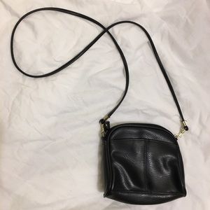 Black faux leather crossbody purse!